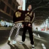 A.I.9 AFRICAN INTELLIGENCE GUILDED LEOPARD - SANDFLOWER COLLAB VARSITY JACKET