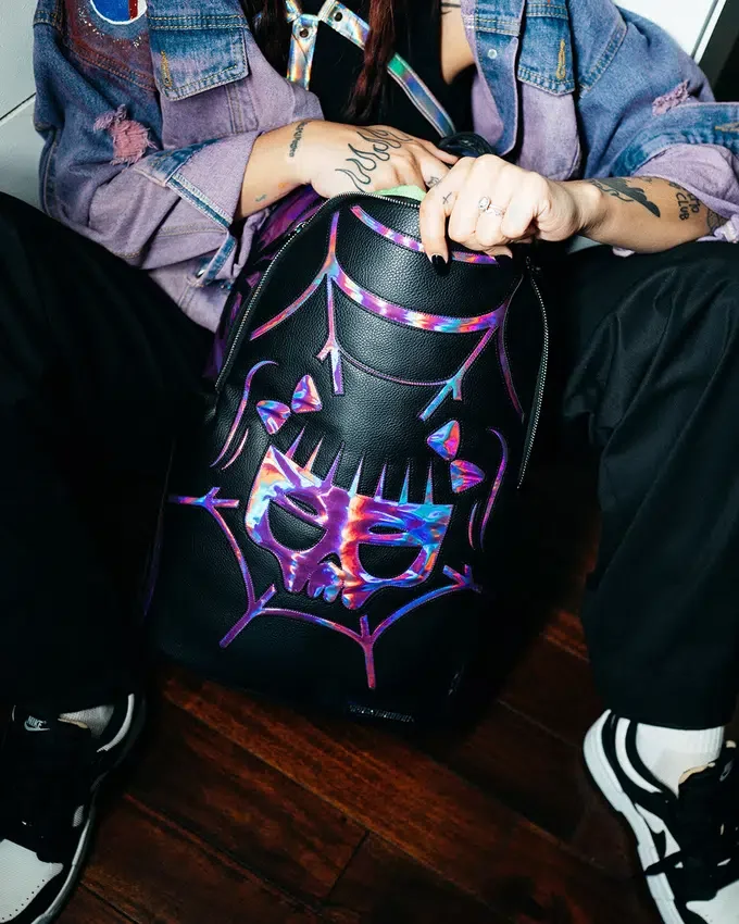 CAZZU IRIDESCENT CUT & SEW SPIDER SKULL Σακίδιο Πλάτης Shark (DLXV)