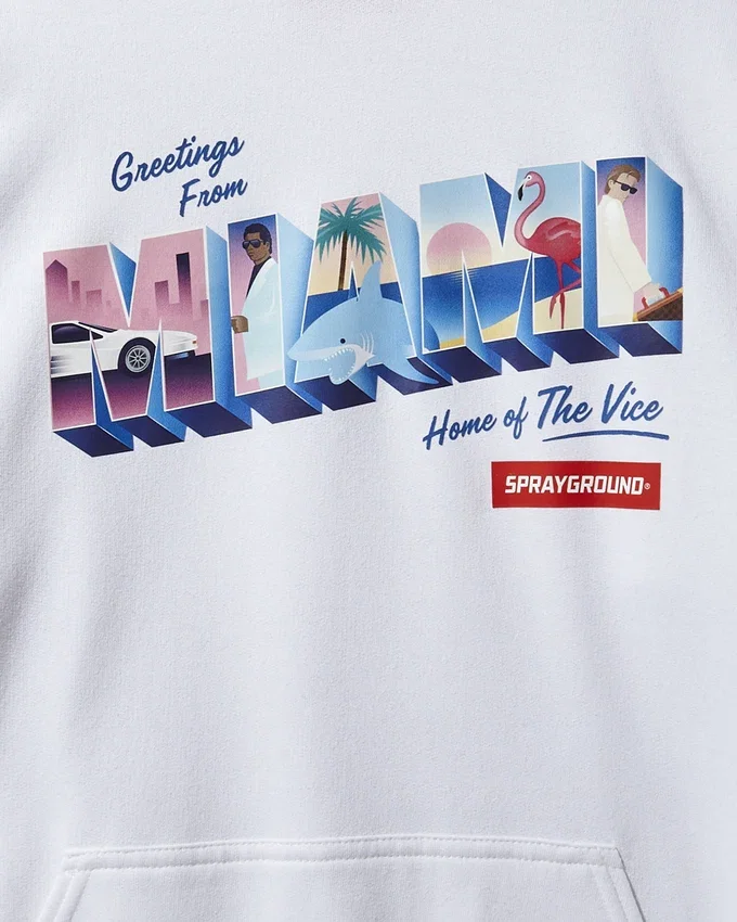 Φούτερ με κουκούλα MIAMI VICE (ΛΕΥΚΟ)
