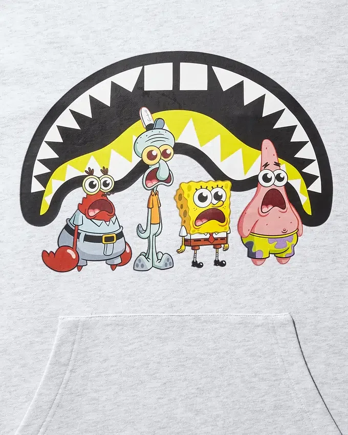 ΦΟΥΤΕΡ Spongebob ΜΕ ΚΟΥΚΟΥΛΑ ΚΑΙ ΣΧΕΔΙΟ ΚΑΡΧΑΡΙΑ (ΑΝΟΙΧΤΟ ΓΚΡΙ)