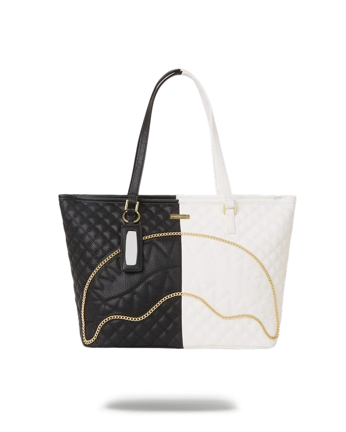 LEVELED UP SPLIT QUILT SHARK TOTE