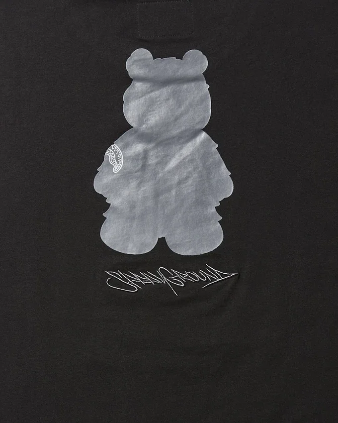 ΜΑΚΡΥΜΑΝΙΚΟ Τ-SHIRT ΜΕ ΓΡΑΦΙΚΟ «MONEY BEAR» (ΜΑΥΡΟ)
