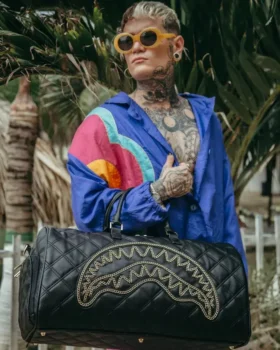 NOIR QUILT GOLD CHAIN Shark Σάκος