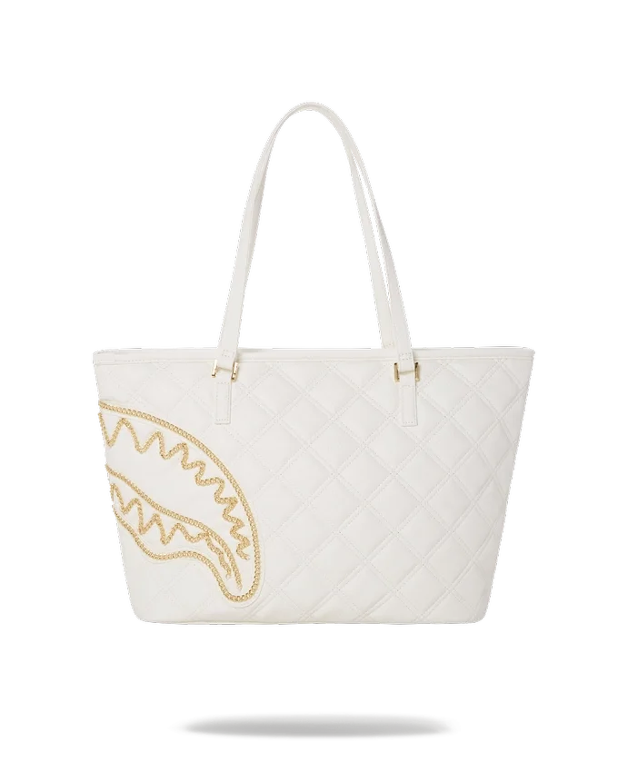 RIVIERA LE BLANC GOLD CHAIN Shark Tote