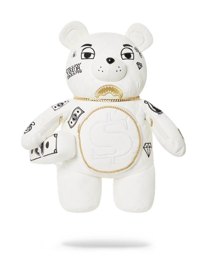RIVIERA LE BLANC ΣΑΚΙΔΙΟ ΠΛΆΤΗΣ MONEYBEAR TEDDYBEAR ΜΕ ΧΡΥΣΗ ΑΛΥΣΙΔΑ
