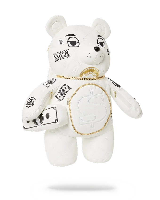 RIVIERA LE BLANC ΣΑΚΙΔΙΟ ΠΛΆΤΗΣ MONEYBEAR TEDDYBEAR ΜΕ ΧΡΥΣΗ ΑΛΥΣΙΔΑ