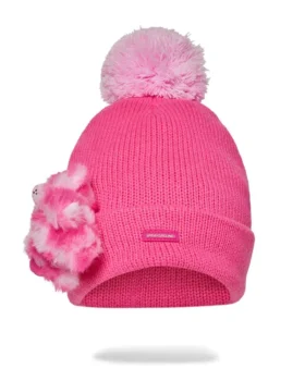 ΡΟΖ ΣΚΟΥΦΙ PUFF BEANIE ΜΕ ΜΙΚΡΟ ΑΡΚΟΥΔΑΚΙ