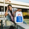 ΣΑΚΙΔΙΟ ΠΛΆΤΗΣ KEITH HARING BIG BLUE PURSE ART Σακίδια Πλάτης