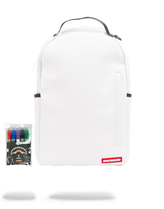 ΤΟ ΛΕΥΚΟ ΣΑΚΙΔΙΟ ΠΛΆΤΗΣ SPRAYGROUND DIY (ΒΕΓΚΑΝ ΔΕΡΜΑ & ΕΣΩΤΕΡΙΚΗ ΕΠΕΝΔΥΣΗ ΓΙΑ ΧΡΗΜΑΤΑ) & ΠΕΡΙΛΑΜΒΑΝΟΝΤΑΙ ΜΑΡΚΕΡ