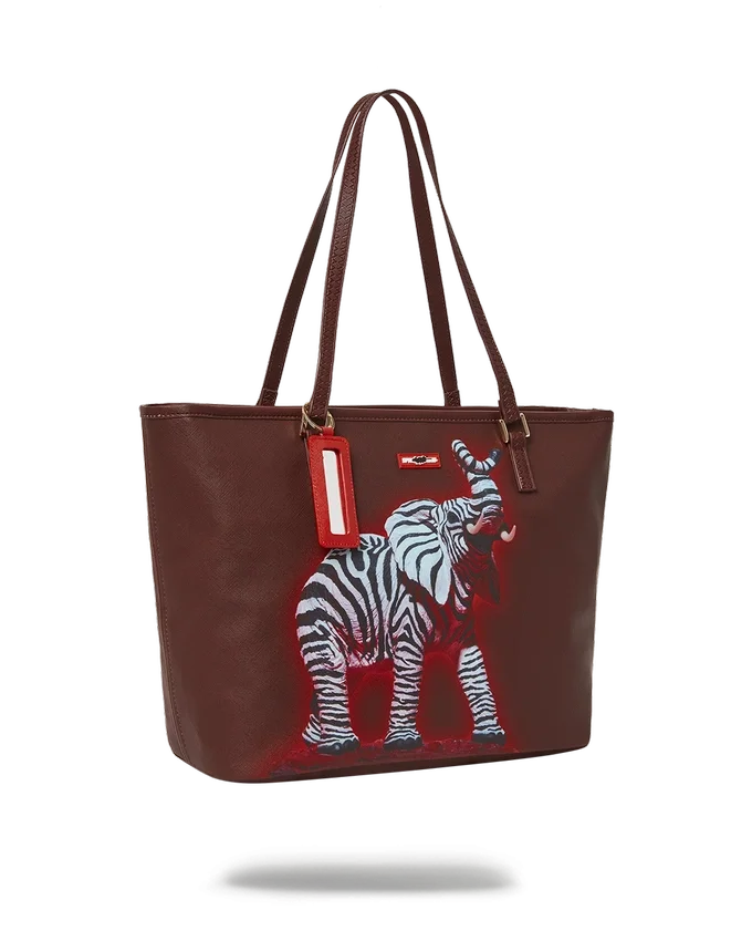 ΤΣΑΝΤΑ ZEBRA ELEPHANT RON ENGLISH COLLAB Tote
